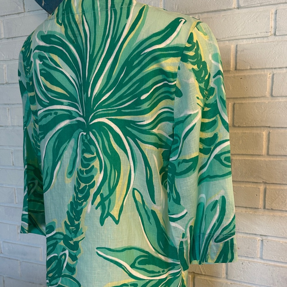 Green Leaf Print Dress - Picture 4 of 5